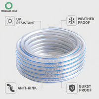 Tuyau d'arrosage de jardin en PVC tressé en polyester 3 couches, 3/4 pouce, 30 m, WP 8 bars, BP 24 bars, anti-torsion, longue durée de vie, pour l'irrigation domestique et extérieure