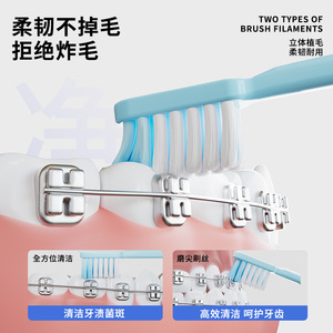 Cepillo de dientes ortodóntico tipo P para adultos, cerdas suaves, cabezal pequeño para limpieza de dientes con aparatos ortopédicos - Product Image 1