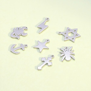 Stainless Steel Mixed Shape Pendant For <b>Necklace</b> Making Cross Anchor Star Spider Scorpion Lightning DIY Jewelry Findings - Product Image 1