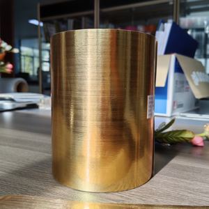 Papier <span class=keywords><strong>UDV</strong></span> or et argent brossé, adhésif acrylique écologique sensible à la pression, taille de rouleau simple face pour impression d'autocollants - Product Image 4