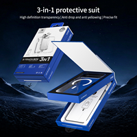 HEYBINGO Kit 3-en-1 Anti-Bulles, Verre HD 2 Étapes, Lentille AR Eagle, Coque Acrylique Anti-Jaunissement pour IP 18 Pro Max