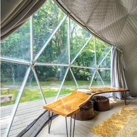 Dôme géodésique imperméable de luxe pour hôtel, glamping, tentes dôme 7M