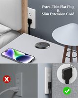 Prise de bureau américaine encastrée de 2 pouces avec USB-C 20W, multiprise ultra-plat encastrée, prise de bureau pour bureau, canapé, hôtel