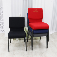 Chaises empilables modernes de luxe en tissu durable pour églises, auditoriums, salons, hôtels et salles de conférence – Vente en gros à chaud
