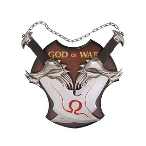 Kratos-espada doble de Dios de la guerra, placa de madera incluida