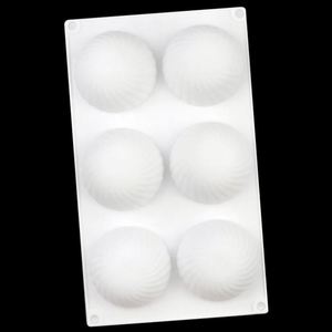 Moule en silicone écologique personnalisé avec logo, 6 cavités, grande boule ondulée, fait main, DIY, réutilisable, pour gâteaux, savons, résine, poudings, OEM/ODM - Product Image 3