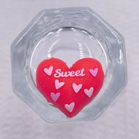 Perles en vrac en silicone PVC 3D en forme de cœur irrégulier de dessin animé kawaii pour la fabrication de bijoux et de colliers de stylo
