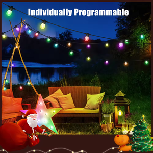 IP65 방수 RGBIC + W 스트링 조명 실내/실외 크리스마스 장식 APP 외부 디밍 S14 램프로 제어 - Product Image 5