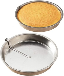 Ensemble de 2 moules à gâteaux à dégagement rapide 9 \ "diamètre x 1 1/2 \" H sans effort pour servir des gâteaux parfaits tartes en métal - Product Image 1