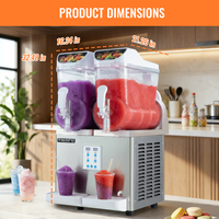 Machine à slush commerciale, équipement pour thé boba, machine à glace pilée avec 2 réservoirs, distributeur de boissons pour restaurant