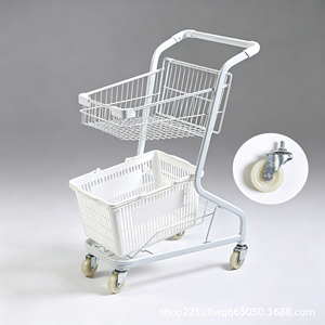 Chariot de courses robuste 340L en treillis métallique grande capacité avec roues pivotantes silencieuses pour supermarché et commerce de détail, kit d'utilisation roulante - Product Image 4