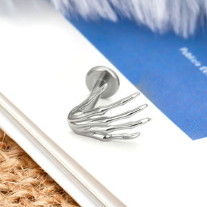 G23 Titanium Body Piercing Jewelry 16G Labret Lip Studs Monster Hand Style Tragus Helix Daith Cartilage EarringPiercing Jewelry - Product Image 4