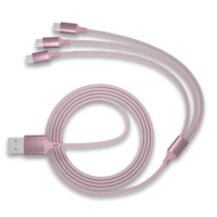 Aksesoris Elektronik Murah 3 in 1 Tipe C USB A Kabel Data Nilon Terjalin 3A Pengisian Daya Super Cepat Transmisi Data Kecepatan Tinggi