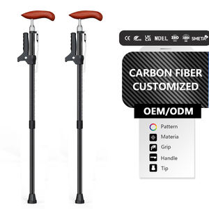 Выдвижные легкие костыли из углеродного волокна для пожилых четвероногих, противоскользящая маленькая упаковка, деревянная трость с куриным крылом - Product Image 1