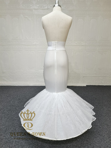 QUEENSGOWN <span class=keywords><strong>Jupon</strong></span> sirène <span class=keywords><strong>pour</strong></span> <span class=keywords><strong>robe</strong></span> de mariée, volumineux, 2 cerceaux, 2 couches de tulle, sous-jupe en crinoline, <span class=keywords><strong>jupon</strong></span> de mariée trompette - Product Image 3