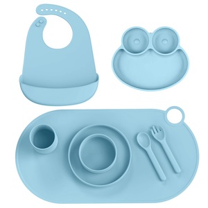 Ensemble d'alimentation pour bébé et tout-petit en silicone, 8 pièces, écologique, passe au lave-vaisselle, sans BPA, qualité alimentaire, vente en gros personnalisée - Product Image 5