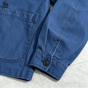 OEM Vintage Cotton Twill <strong>Chore</strong> <strong>Jacket</strong> for Men French Workwear with Button Decoration Breathable Plus Size for Autumn Season - Product Image 4