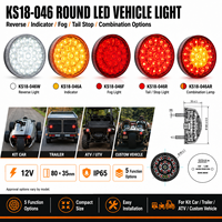 Feu arrière LED rond 80 mm 12 V, feu stop, clignotant, feu de recul, feu antibrouillard pour ATV, UTV, tricycle, remorque