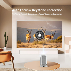 Proyector CRE CR51 PRO <span class=keywords><strong>1080P</strong></span> FHD 200 ANSI Lúmenes WiFi Android 9.0 Inteligente LCD LED Incorporado Portátil con Corrección Trapezoidal Automática para Cine en Casa - Product Image 4