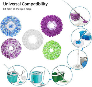 White Cycle Replaceable Rotating <strong>Mop</strong> <strong>Head</strong> Microfiber Yarn Cleaner Refill <strong>Mop</strong> <strong>Replacement</strong> 360 Magic Floor Cleaning <strong>Mop</strong> <strong>Head</strong> - Product Image 2