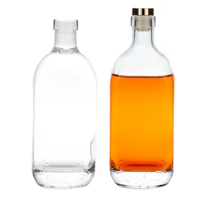 Individuelle wasserdichte Whiskyflasche Glas 750 ml unzerbrechliche Whiskey-Glasflasche Whiskey-Glasflasche 750 ml für Verpackung