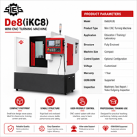 Tour CNC miniature SIEG De8(iKC8) avec portée de 350 mm, broche A2-5, 4 kW, ATC 8 stations, pour laboratoire et éducation, fourni par l'usine