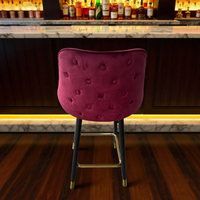 Tabouret de bar moderne de luxe nordique, pliable, durable, avec cadre en métal, pivotant à 360 degrés, pour hôtel, salle à manger, cuisine