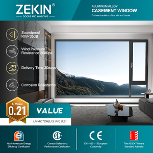 Ventana Abatible Moderna de Aluminio con Certificación CE, Aislamiento Térmico, Insonorización y Doble Vidrio Templado - Product Image 1