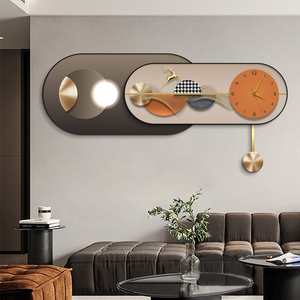 New Home Decoration Luxury Abstract <strong>Geometric</strong> Wall Art Mural With Wall Clock Printing <strong>Poster</strong> Crystal Porcelain Painting - Product Image 2