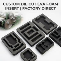 Support à bouteilles en mousse de polyuréthane noire souple, insert en éponge perforée sur mesure pour l'emballage d'huiles essentielles et de tubes à essai de laboratoire