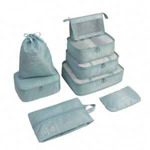 Juego de 8 Bolsas de Almacenamiento de Tela Oxford de Alta Calidad para Viaje, Organizador de Ropa, Cubos de Embalaje Duraderos, Juego de Maletas - Product Image 1