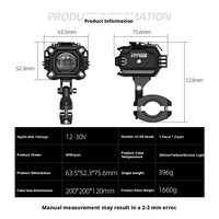 Waterproof Motorcycle LED Spotlights Aluminum Alloy Heat Dissipation Custom Size for Motorbike Electric Scooter 20pcs OEM