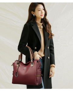 Women's Retro Leather Bag Handbags <b>Tote</b> Top Handle Bag PU Leather Zipper Plain Solid Color Vintage Daily Outdoor Blue Black Gray - Product Image 2