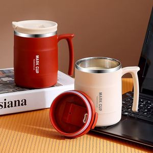Mug isotherme en acier inoxydable 304, tasse à café portable avec cuillère et couvercle, cadeau pour la maison et le bureau - Product Image 1