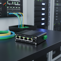 Conmutador PoE PD Industrial con 3 Puertos Gigabit, 1 SFP y Salida de CC para Alimentar Cámaras IP y Puntos de Acceso