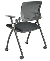 Chaise de bureau moderne empilable et pliable en gros, avec dossier en maille respirante et roulettes, idéale pour la maison, le bureau et les salles de conférence d'entreprise