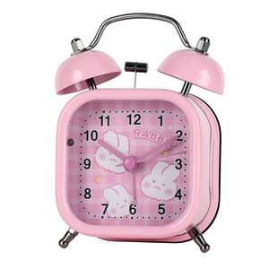 Nuovo potente orologio in metallo per studenti creativo cartone animato squillo <span class=keywords><strong>sveglia</strong></span> al quarzo orologio da scrivania per comodino camera da letto dormitorio - Product Image 1
