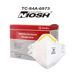 Mascarilla facial protectora de seguridad antipolvo sin válvula, desechable, plegable, aprobación NIOSH N95