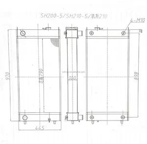 Ekskavatör için R140-7 R150-7 R190 R200-5 R210-5 radyatör yağ soğutucu
