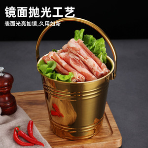 Stainless Steel Ice Bucket Round Metal Minimalist Design For Party Beverage Cooling Beer Champagne Wine - Product Image 2