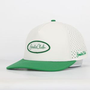 Casquettes de baseball vintage personnalisées à 5 panneaux avec logo brodé, imperméables, découpées au laser, blanches, pour le sport, plates – Fabricant professionnel - Product Image 1