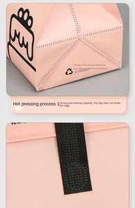 Non-woven Thermal Insulation Foldable Portable Takeaway Cooler Bags with Zipper Closure Custom Logo Disposable - Product Image 3