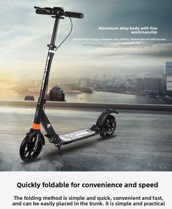 Monopattino Pieghevole E9 A5-<span class=keywords><strong>D</strong></span> con Doppie Ruote Antiscivolo, Pedana Poggiapiedi, Eco-friendly, OEM, per Commercio all'Ingrosso - Product Image 3