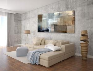 Impresiones en lienzo abstracto para pared, pinturas impresas en gris y marrón, lienzo estirado con marco <span class=keywords><strong>de</strong></span> <span class=keywords><strong>madera</strong></span> para sala <span class=keywords><strong>de</strong></span> estar y dormitorio - Product Image 3