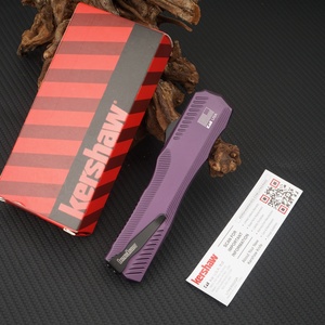 Couteau de camping For 9000 Clip Point avec lame en acier inoxydable D2, manche en aluminium aérospatial, longueur totale 21,8 cm, manche violet - Product Image 2