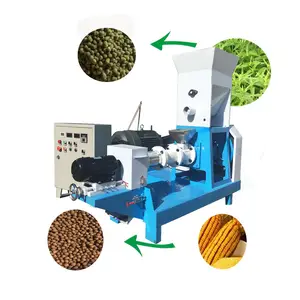 800-1000 kg/h Floating fish granular feed frog material dog food extruder pet pellet making machine