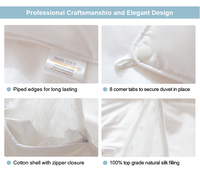Ensemble de couette en soie chinoise biologique imprimée, garnie de soie de mûrier 100%, toute saison, douce et légère, taille Queen, pour hôtel et maison