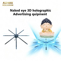 Ventilateur holographique 3D à œil nu de 180 cm, écran LED transparent, équipement publicitaire holographique, prise en charge OEM pour les publicités commerciales