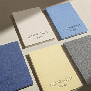 Carnet de notes A5 personnalisé avec couverture en lin de qualité supérieure, motif feuille d'or 2027, couverture rigide en tissu bleu et jaune - Product Image 1