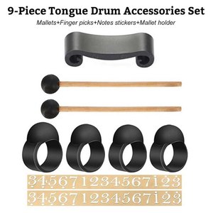 Juego <span class=keywords><strong>de</strong></span> accesorios para <span class=keywords><strong>tambor</strong></span> <span class=keywords><strong>de</strong></span> lengua, 9 Uds., accesorios para <span class=keywords><strong>tambor</strong></span> <span class=keywords><strong>de</strong></span> tanque con mazos, púas para dedos, mangas, pegatinas para notas - Product Image 4